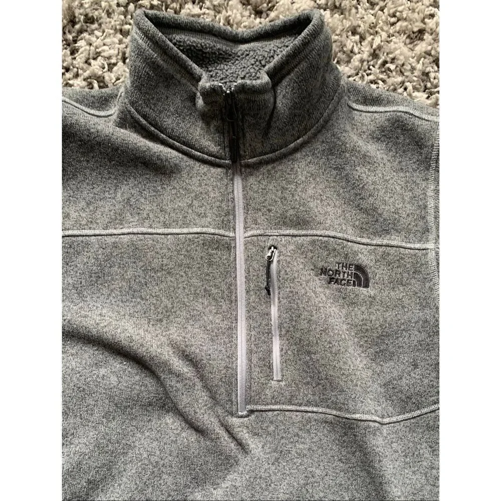 The North Face Gordon Lyons 1/4 zip gray Fleece SWEATER Coat JACKET men’s XL